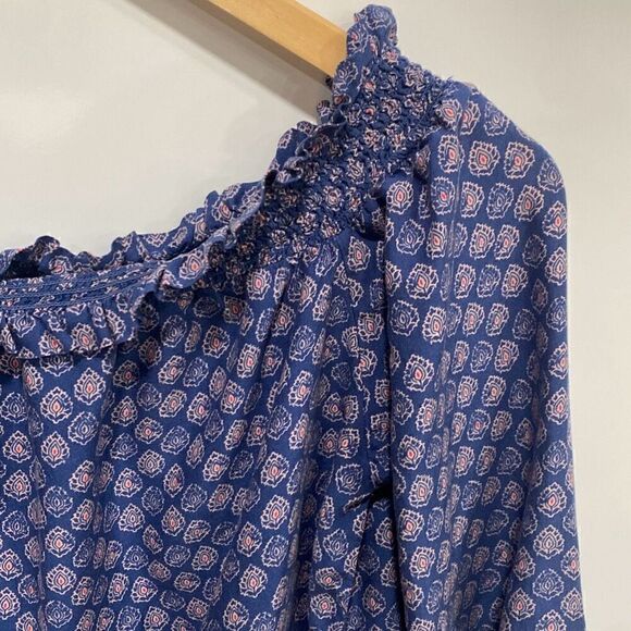 BeachLunchLounge Womens Paisley Off Shoulder Pullover Blouse Multicolor Small - Picture 4 of 7